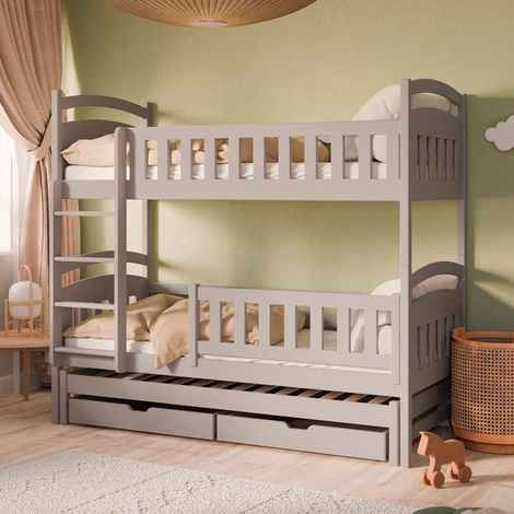 Letto a castello Jules Cachemire 90x200 con rete a scomparsa e cassettiera (1/3)