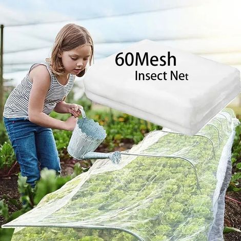 Filet de protection anti-insectes (1 x 5 m) pour jardin, plantes, légumes et fruits, serre, serre, anti-oiseaux