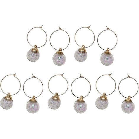 Lot de 10 étiquettes annulaires pour verres à vin, idéales pour les fêtes et célébrations à la maison. Étiquettes pour verres à vin jaunes et blancs. (1/5)