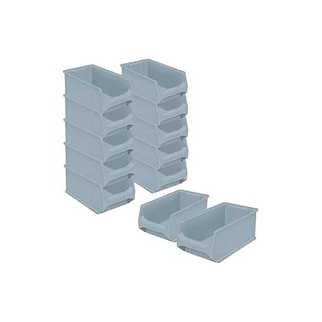 BRB 12x Sichtbox Profi LB3, Außenmaße LxBxH 350x200x150 mm, Innenmaße LxBxH 295x175x140 mm, Farbe grau (1/2)