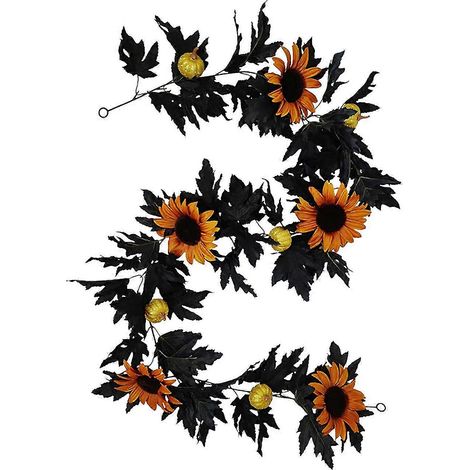Décorations Saisonnières Et De Fêtes, Décoration D'automne Guirlande Noire Lumineuse, Décorations Halloween Guirlande Noire, Suspension Murale D'automne Feuilles D'érable, Art (1/5)