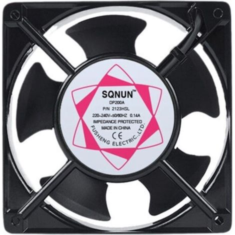 Ventilateur axial pour boîte de cheminée Insérable Haute température Pales en métal Silencieux Universel 120 x 120 x 38 mm