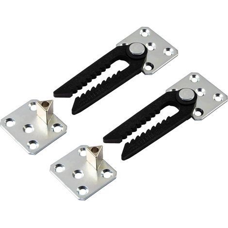 2-Piece Invisible Furniture Connector Mounting Bracket for Hanging in Galvanized Metal, Fixing and Attaching Upholstered Sofa, Bed (1/5)