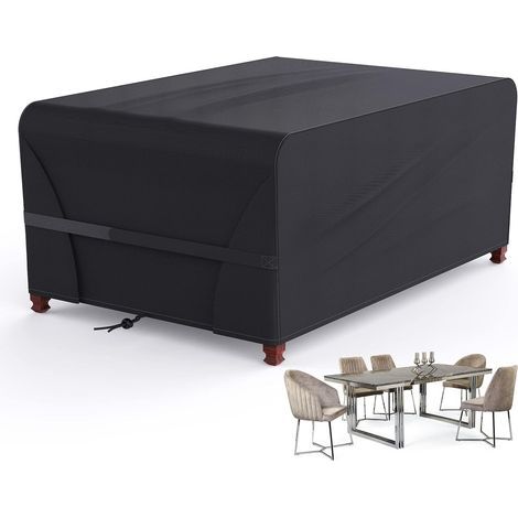 Housse de protection rectangulaire pour meubles de jardin en tissu Oxford robuste, anti-UV, indéchirable pour meubles d'extérieur en rotin, 170 x 94 x 70 cm (1/5)