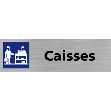 Pictogramme CAISSES (Q0281).- Adhésif aspect aluminium brossé - (1/5)