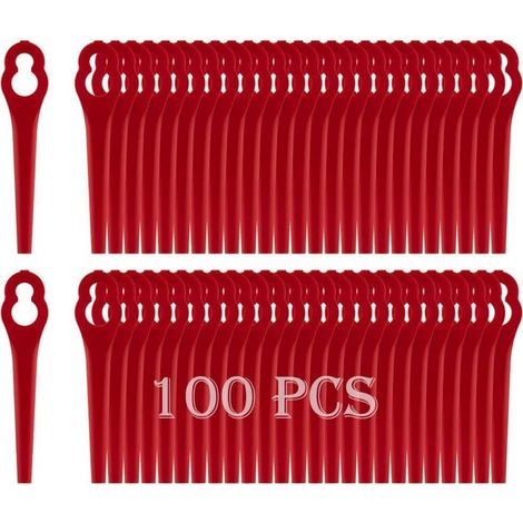 Lames plastique pour tondeuses Einhell, lot de 100 pièces. Enroulées, remplacement facile et durable. (1/5)