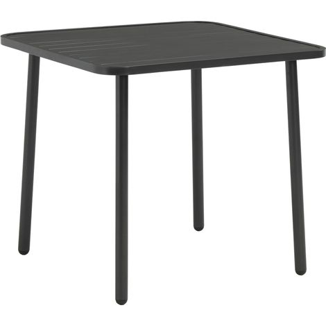 Tavolo da Giardino Grigio Scuro 80x80x72 cm in Acciaio vidaXL (1/4)