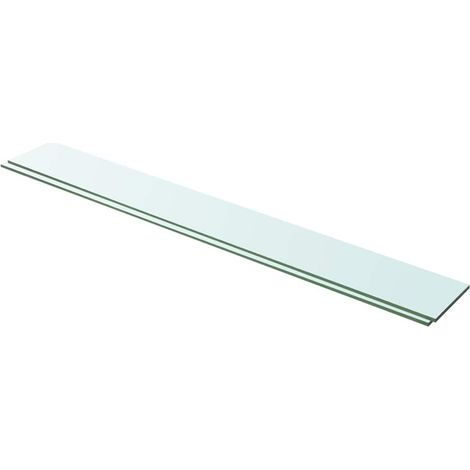 Lot de 2 Panneaux d'étagère Étagère de Rangement - Meuble de rangement Verre Transparent 100 x 12 cm BV881933 - BonneVie (1/3)