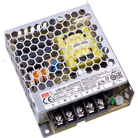 Alimentatore Switching 50.4W 12Vdc 4.2A Singola Uscita LRS-50-12 MEANWELL