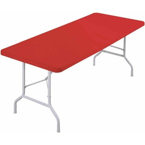 Elastische Tischdecke Spandex Rot 122x60cm Waschbar & Faltbar für Outdoor