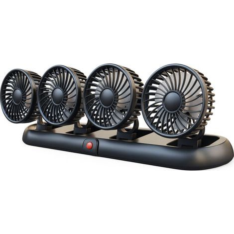 Ventilateur de voiture portable USB pour tableau de bord - 5 V réglable - Circulateur d'air de refroidissement avec plaque de stationnement, silencieux, vent fort, design pliable - pour voiture (1/5)
