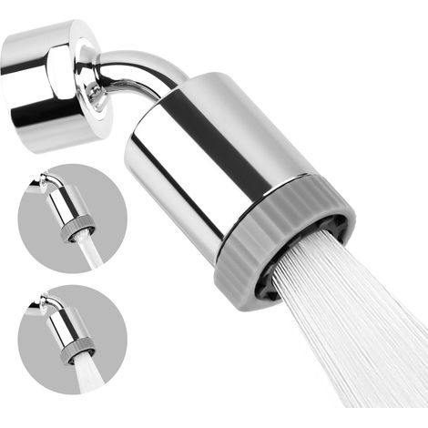 Douchette de robinet de cuisine, rallonge pivotante à 720°, 2 modes de fonctionnement, fixation en laiton, adaptateur universel pour évier de cuisine et de salle de bain (1/5)