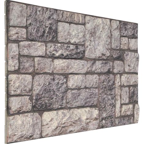 Wall Panels 10 pcs Grey and White 100 x 50 cm EPS Foam vidaXL