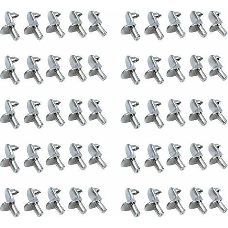 50PCS Taquet etagere Support Étagères de Métal Nickelé Goupilles de Support pour Armoire Bureau Accessoires (1/5)