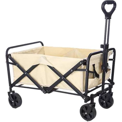 Carro Plegable Acero 100 KG Beige Playa y Camping MARBUENO SUMMER