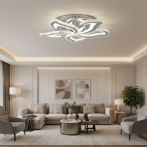 Lustre LED Cristal Multicolore 88W Lumiere Gradable Chrome (1/5)