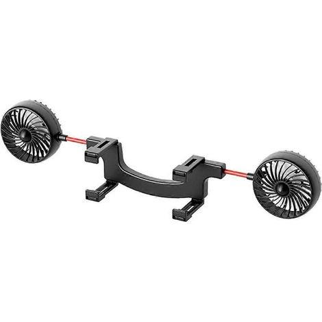 Ventilateur de rétroviseur pour voiture et siège arrière, 12V/24V, pour chariot, camion ou véhicule utilitaire, universel à double tête (1/5)