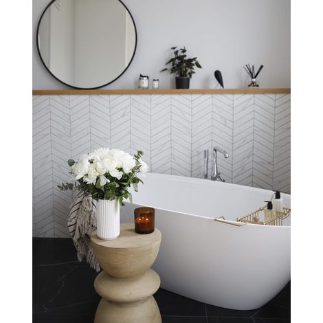 Mosaïque Royal Chevron Carrara Matt (1/4)