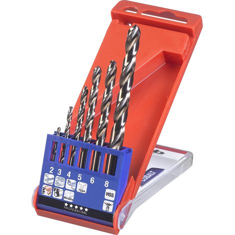 kwb 428040 HSS cobalto, Kit punte a spirale da metallo 6 parti 2 mm, 3 mm, 4 mm, 5 mm, 6 mm, 8 mm M35 DIN 338 Alberino (1/5)