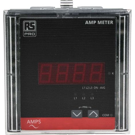 Ampèremètre numérique RS PRO, 90mm x 90mm ( Prix pour 1 ) (1/3)