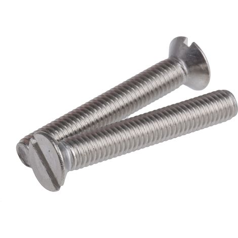 Vis à métaux RS PRO M6 à tête Fraisée fendue en Acier Inoxydable, 40mm ( Prix pour Sachet de 50 )