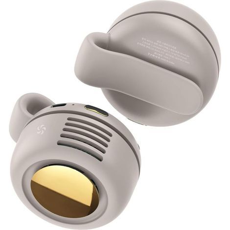Tragbarer Ventilator mit Mini-Clip, starker Luftstrom, USB-aufladbar, ohne Rotorblätter, für den Einsatz im Büro, beim Wandern oder Angeln (weiß) (1/4)