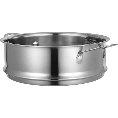Cuiseur vapeur en acier inoxydable, ustensile de cuisine compatible avec la cuisson à la vapeur, couleur argent, 17,6 x 16 x 5,8 cm, lot de 1 (1/5)