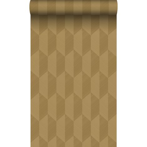 papier peint effet 3D jaune ocre - Origin Wallcoverings (1/5)