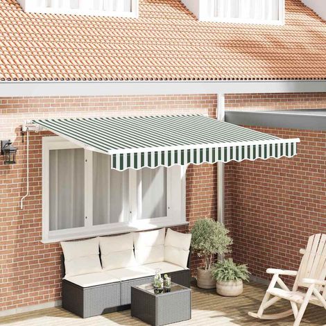 Einziehbare Markise Grün 350 x 200 cm Stoff (1/5)