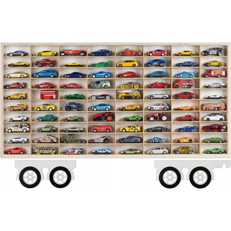 Étagère en bois pour voitures à ressorts, 80 places, Hot Wheels, organisateur, remorque (1/4)