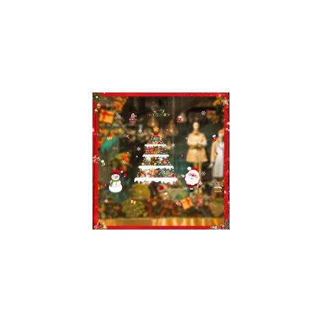 Autocollants pour fenêtres, décorations de Noël pour fenêtres, autocollants pour décorations de Noël-Crezuo