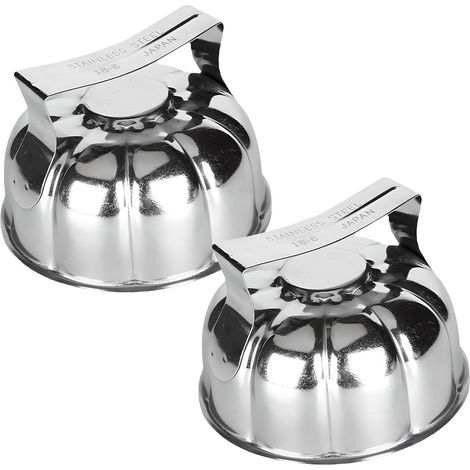 Juego de 2 moldes de arroz de acero inoxidable con forma de pétalo de flor, moldes de arroz para cocina japonesa, decoración de vajilla, accesorios de cocina, utensilios de chef (plateado)