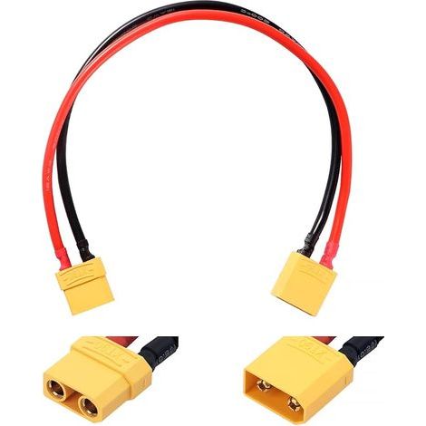 XT90-Verlängerungskabel, XT90-Stecker auf XT90-Buchse mit 30 cm langem 12AWG-Silikonkabel, XT90-Adapter-Verlängerungskabel für RC-LiPo-Akkus (1/5)