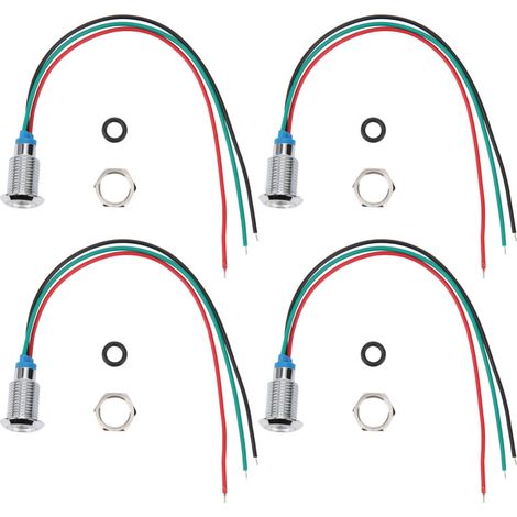 jeux de mini LED rondes précâblées à anode commune, voyants indicateurs bicolores 10 mm 110/220 V (rouge et vert) (1/5)