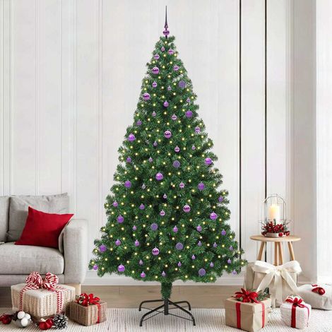 Künstlicher Weihnachtsbaum mit 300 LEDs mit Ständer Grün 240 cm