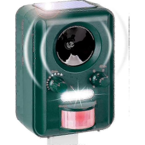 Répulsif ultrasonique pour animaux Voss.sonic 2000 - Fonctionnement solaire/flash contre les chats, les chiens, les martres et autres nuisibles