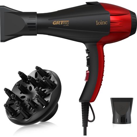 Sèche Cheveux Ionique 2400W AC-Motor Seche Cheveux avec Diffuseur 40 Millions D'ions Négatifs Les Salon de Coiffure Maison, 3 Températures et 2 Vitesses Séchage Rapide (noir) (1/5)