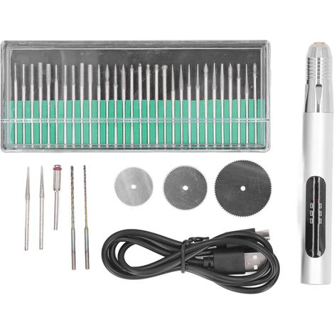 DIY-Werkzeugset elektrischer Gravierer Mikrogravierer 5V 10000-20000 U/min, Rotationsschleifer-Stift zum Gravieren und Polieren. (1/5)