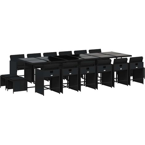 Maison Exclusive - Set de muebles jardín 17 pzas con cojines ratá (1/5)