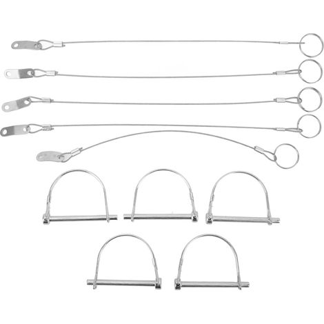 Lot de 5 Broches de Sécurité en Arc avec Chaîne Anti-Perte 6x70mm, Axe de Verrouillage en Acier Inoxydable pour Remorque, Camion, Quad UTV (1/5)