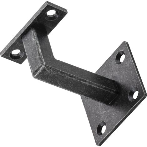 Handlaufträger Vierpunktbefestigung, Wandabstand 78 mm, Stahl schwarz passiviert