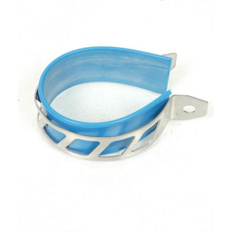 [PRODUIT D'OCCASION] Collier de pot d'échappement ovale pour moto 84mm x 66mm Chromé (1/4)