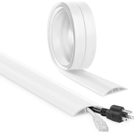 Passe Cable Sol Autocollante Flexible - 3 m x 30 mm x 10 mm, Cachez et Protégez les Câbles, pour la maison, le bureau, l'école, l'entrepôt (3 m, gris) (1/5)