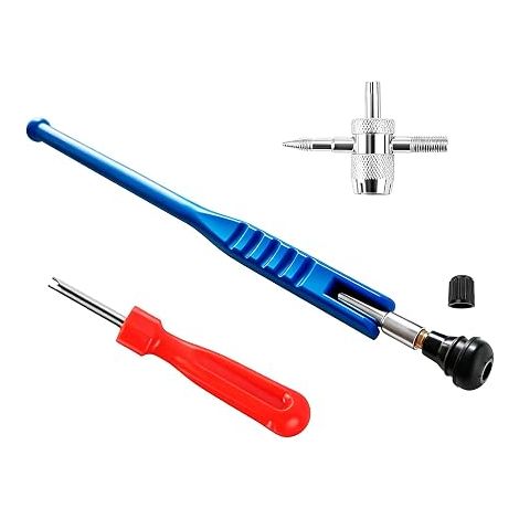 Kit Valve Pneu Voiture, Demonte obus Valve, kit Reparation Pneu Voiture, Outil Demonte obus avec Valve tubeless pour Auto Moto Vélo (1/5)