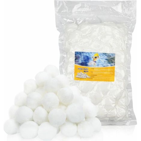 Boules filtrantes pour piscine, accessoires de piscine, 2100 g de boules filtrantes, matériau filtrant remplaçant 25 kg de sable pour filtre à sable (ou 25 kg de sable pour filtre à sable). (1/5)