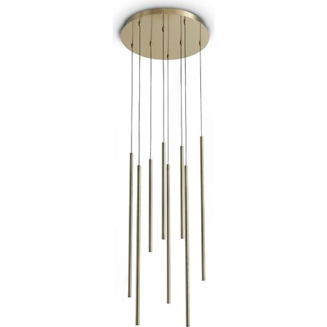 Ideal Lux Lampada da terra moderna Look 8 luci LED integrato ottone vetro metallo