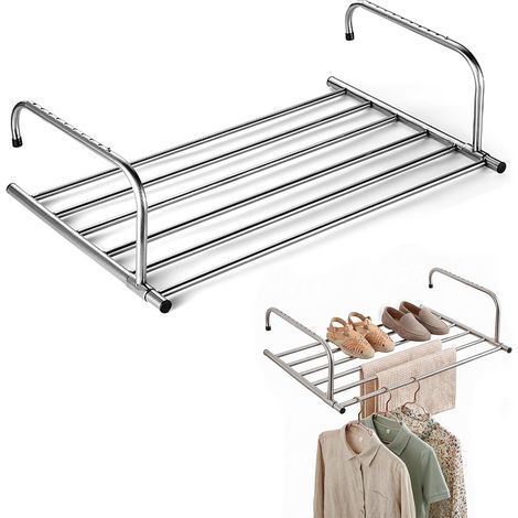 Étendoir à linge pliable et extensible 42-66 cm en acier inoxydable (1/5)