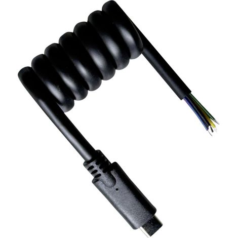 BKL Electronic USB-C® Kabel offene Kabelenden, USB-C® Stecker 50 cm Schwarz 10080174