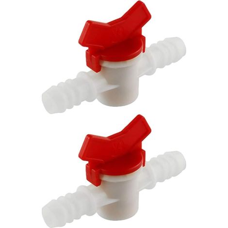 2 Pièces Vanne à Boisseau Sphérique 10 mm Barbelée en POM Interrupteur d'Arrêt pour Système d'Irrigation Goutte à Goutte (1/4)