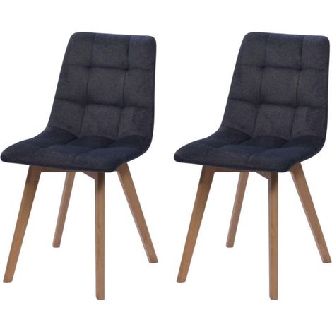 Amadeus - Chaise de salle à manger en tissu gris et métal Archibald (lot de 2) (1/3)
